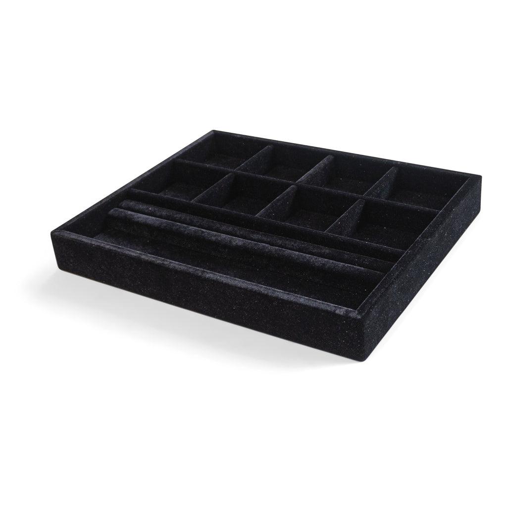 Custom Jewelry Drawer Organizer ,Wood and Velvet Tray , Made In USA  15"x12"x 2" - Beauty By Eden -Jewelry Storage Solutions